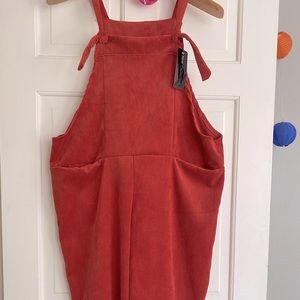 New Collection Orange Corduroy Overalls